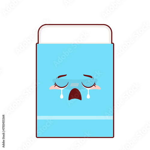 eraser crying face cartoon cute