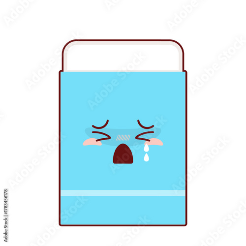 eraser crying face cartoon cute
