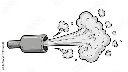 Exhaust pipe emitting a cloud of smoke