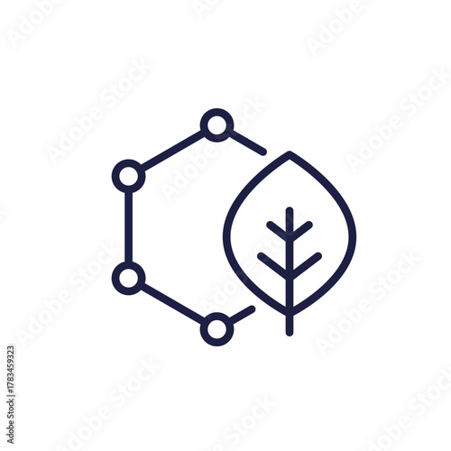 biopolymer icon, natural polymers and biomaterials line design