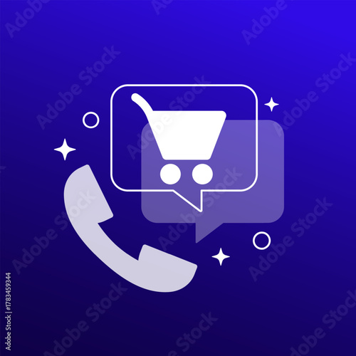 customer support call design with shopping cart