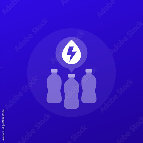 Electrolyte drinks icon, transparent design