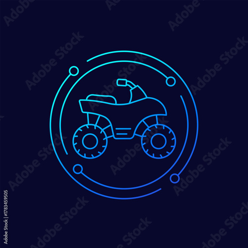 quad bike icon, all terrain vehicle ATV linear design