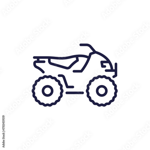 quad bike line icon, all terrain vehicle, ATV vector pictogram