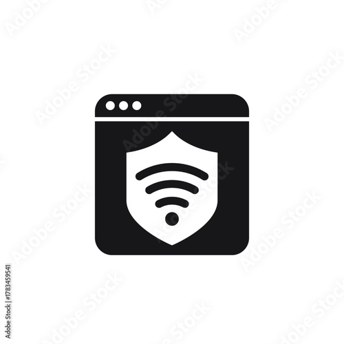 secure wi-fi connection icon, protected wifi network, connect to internet