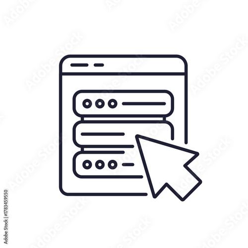Server control panel icon, line design on white