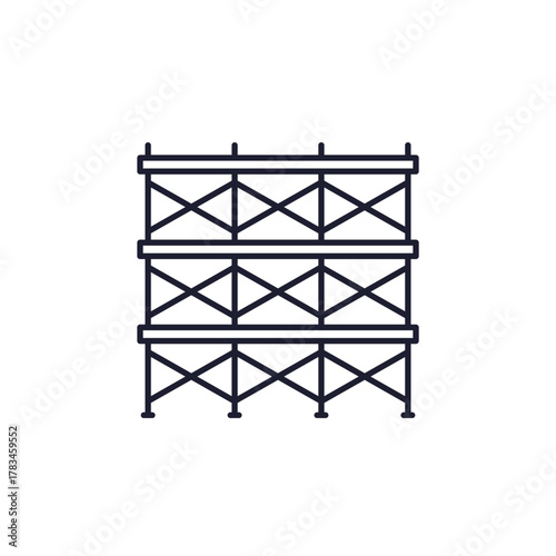 Scaffolding line icon on white