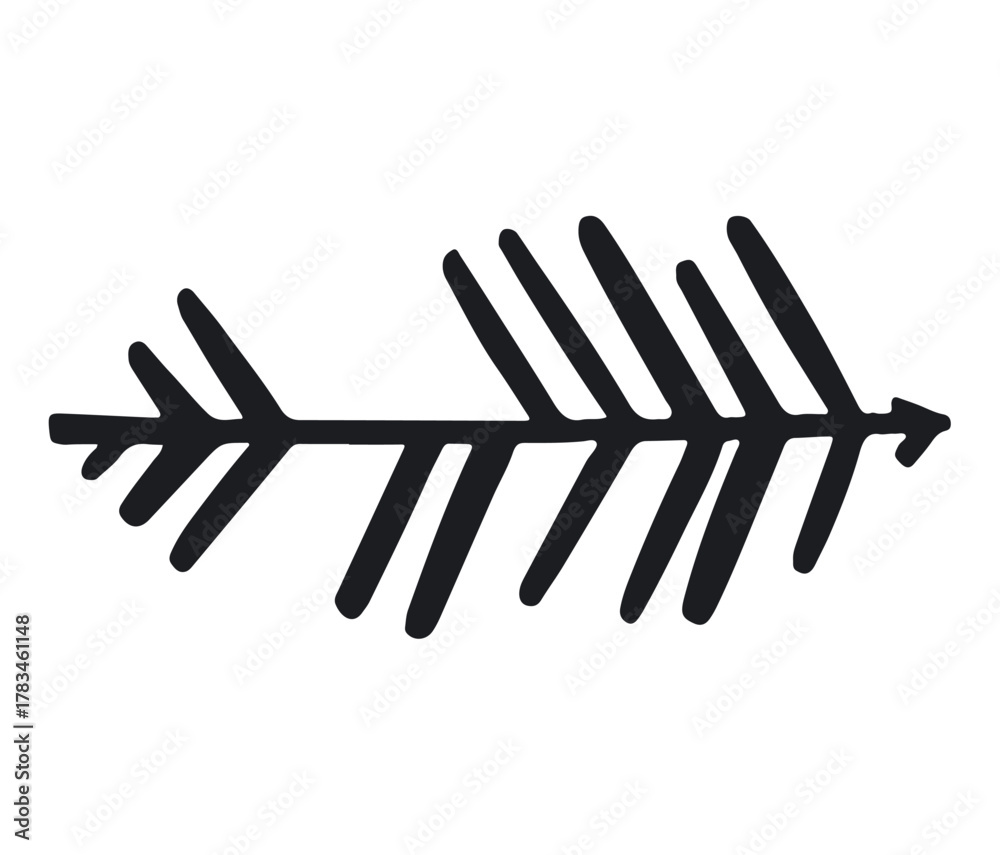 Fototapeta premium Hand Drawn Arrow Icon Simple Minimalist Design Element for Direction Navigation and Progress Vector Illustration Isolated on White Background