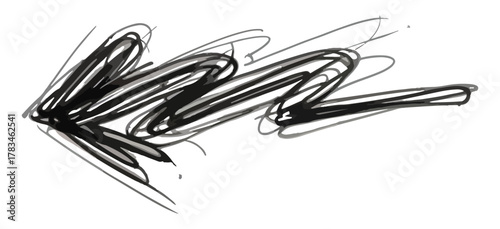 Hand Drawn Scribble Arrow Sketch Grunge Style Black and White Isolated on White Background Design Element for Navigation Direction Indication Pointer Symbol Concept Vector Illustration