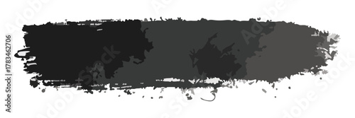 Black grunge brush stroke vector illustration isolated on white background abstract ink texture banner design element