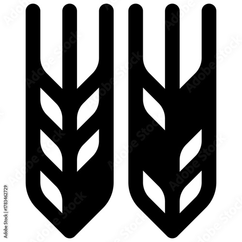 Cereals. Outlined stroke vector icon with black-filled details.