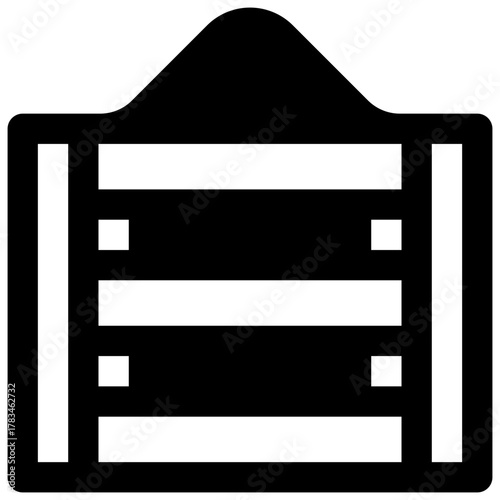 Compost bin. Outlined stroke vector icon with black-filled details.