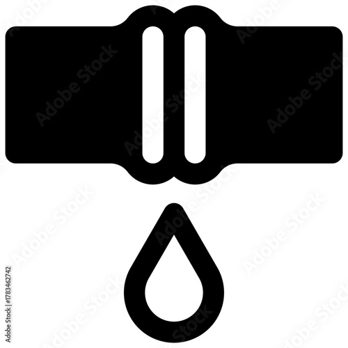 Drip irrigation. Outlined stroke vector icon with black-filled details.