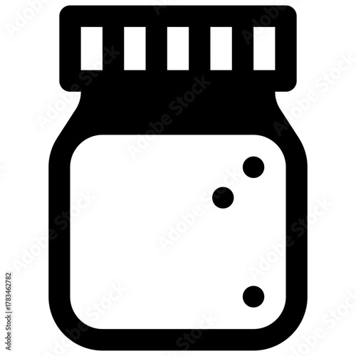 Jam. Outlined stroke vector icon with black-filled details.