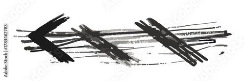 Abstract Black and White Brush Strokes Background Texture Design for Banner Poster Flyer Brochure or Website Header and Social Media Post Vector Illustration