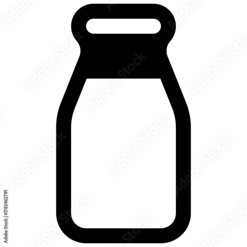 Milk. Outlined stroke vector icon with black-filled details.