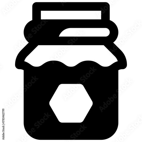 Honey. Outlined stroke vector icon with black-filled details.