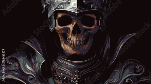 Skeletal Warrior Vector Illustration. Game Illustration Idea