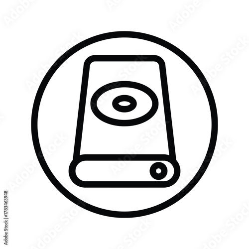 External Hard Drive Icon for Data Storage.
