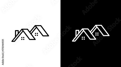 Roof  White Icon Set Design