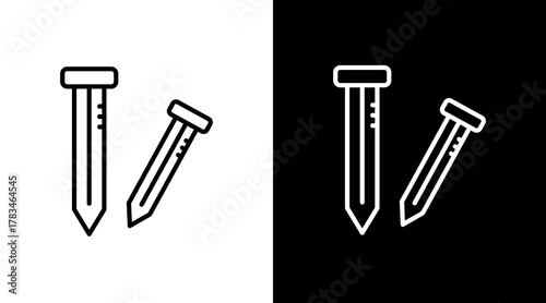 Nail  White Icon Set Design