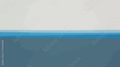 A minimalist illustration featuring a gradient of blues against a white background creating a serene view