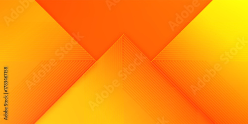 Orange abstract background with golden glowing lines with free space for design. modern technology innovation concept background