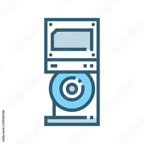 CD ROM drive and disk icon.