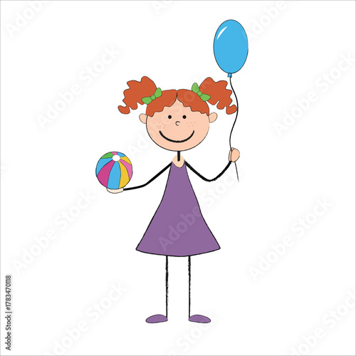 sports schoolgirl deals rhythmic gymnastics with a red ball