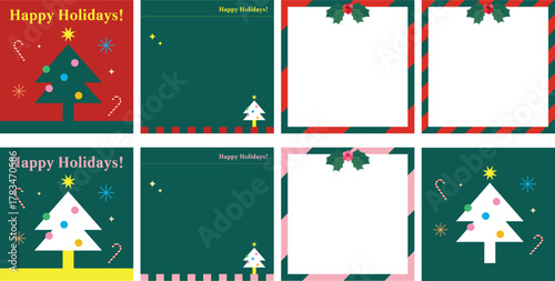 Minimal Holiday Greeting Carousel Template for Instagram