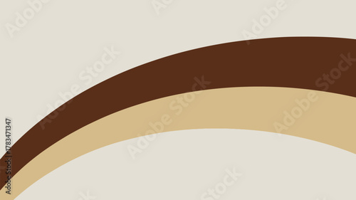 A minimalist background with curved brown and beige bands on a light beige colored backdrop design element