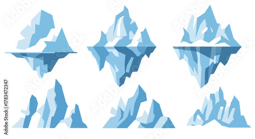 Serene Icebergs Floating Arctic Landscapes and Climate Change Imagery