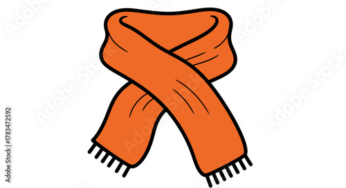 Orange scarf icon Symbol of warmth, comfort, and winter fashion accessory