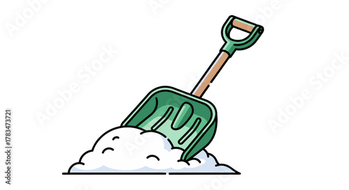 Snow Shovel Illustration A Winter Tool for Clearing Snow and Snow Removal in Winter