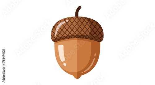 A beautifully rendered vector illustration of a single brown acorn, representing the essence of autumn, natural growth, and the profound potential of life