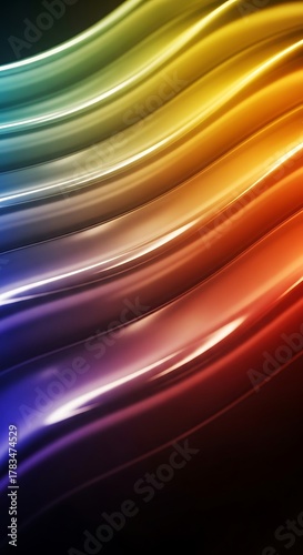 Dynamic wave pattern using a spectrum of light with a dark background