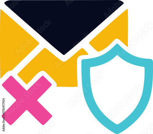 Email security icon representing spam protection and secure communication