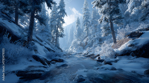 Captivating Icy Winter Lanscapes: Images of Snow, Frst, and Frozen Beauty in Srene Cold Weather Settings