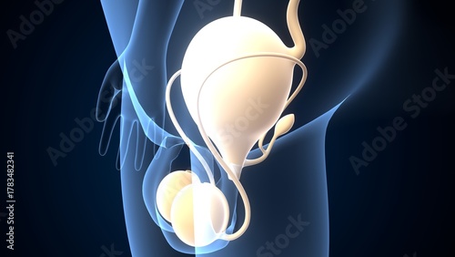 Foto Human testies anatomy. 3d illustrations