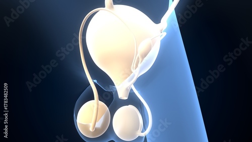 Human testies anatomy. 3d illustrations