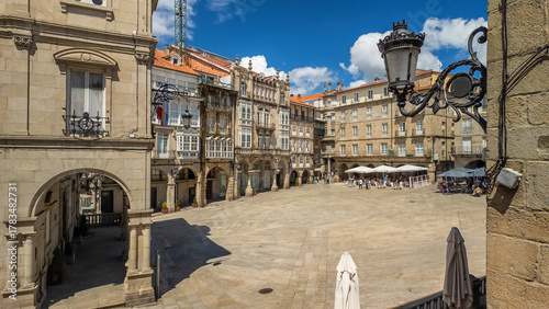 Photos Top View of Plaza Mayor and City Hall in Ourense, Galicia, Spain