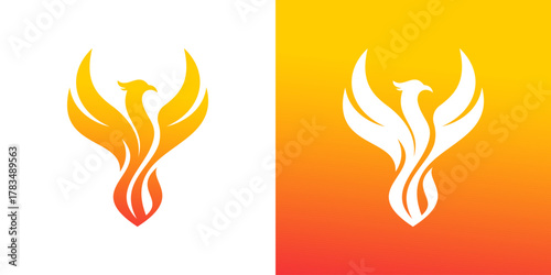 phoenix logo vector. fire bird phoenix logo design, falcon, eagle, hawk and wing vector icon