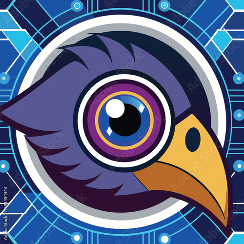 Digital retina scan of an eagle eye high tech design