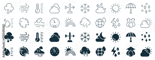 Weather excellent icons collection in two different styles