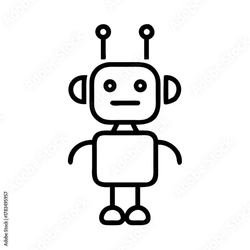 Robot Line Icon Vector Illustration