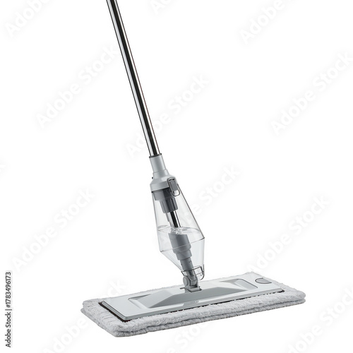 Spray mop for cleaning floors isolated on transparent background