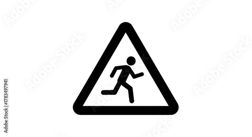 Free Download Running person warning sign - GFXLoad