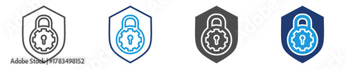 security tools icon set multiple style