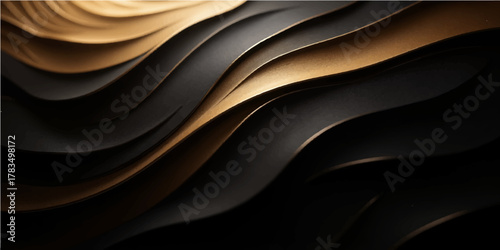 Flowing black silk satin fabric with soft luxury texture and elegant drapery is a smooth, shiny backdrop
