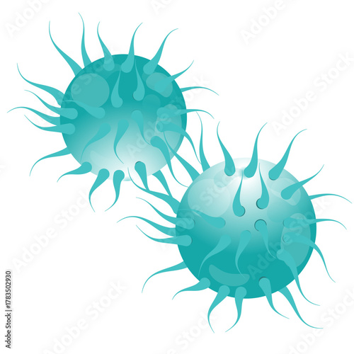 Gonorrhea Vector Illustration vibrant virus, originally a scalable vector, offering a modern and clean visual for medical or scientific projects